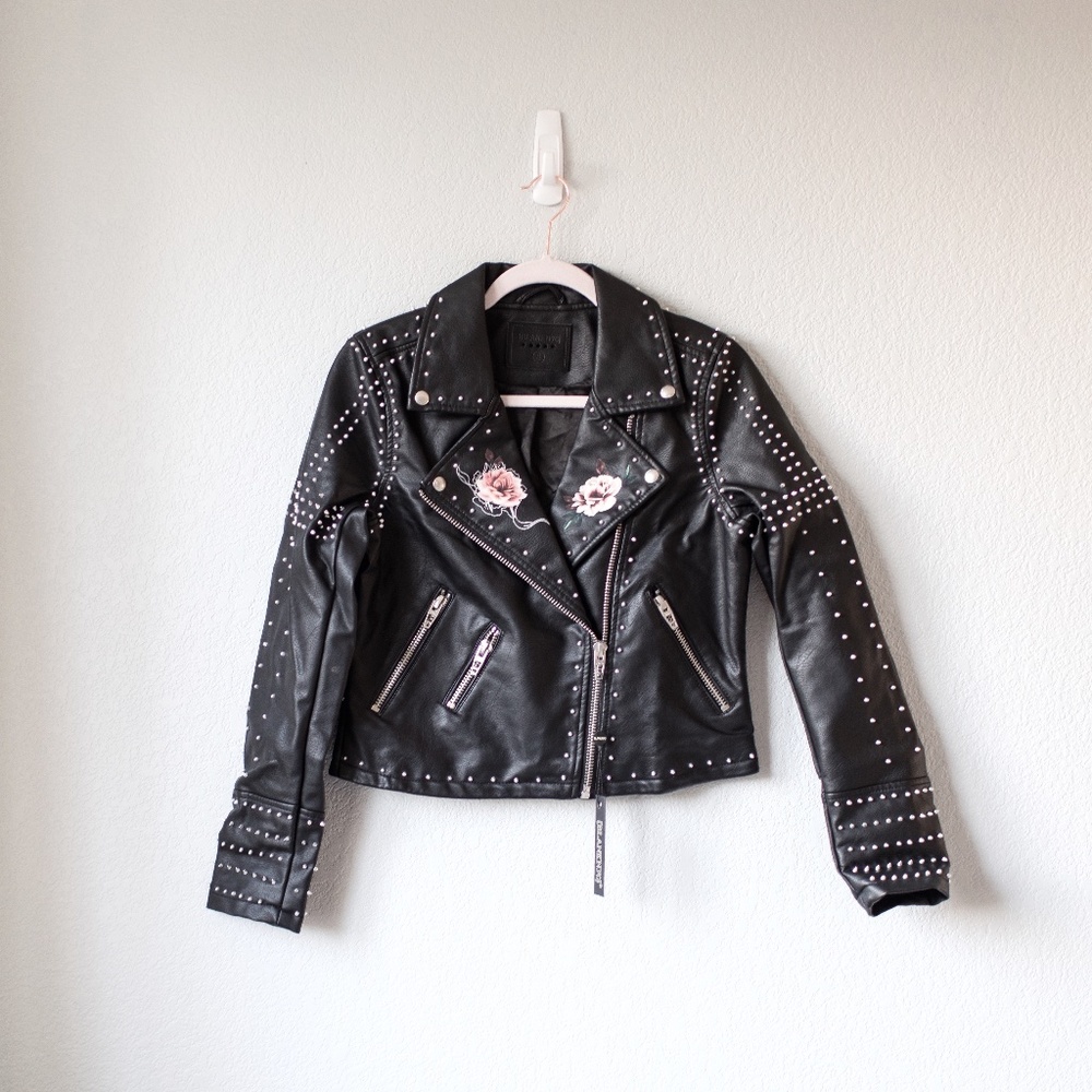 BlankNYC Black StHeartbreaker Studded Moto Jacket
